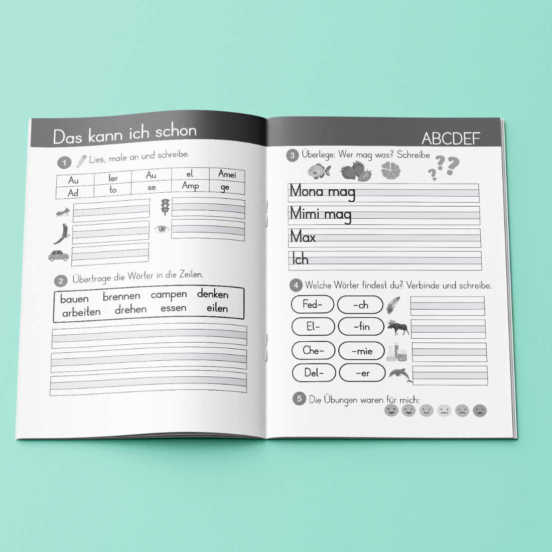 Druckschrift lernen und üben